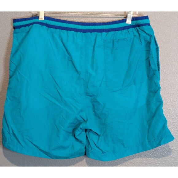 Vintage Givenchy Sport Swim Shorts Solid Turquoise Blue Trim - Men's Size Large - Picture 3 of 7